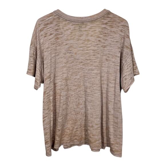 Free People Maddie Oversized Burnout Tee Small Tan Distressed We The Free Casual - Picture 4 of 6